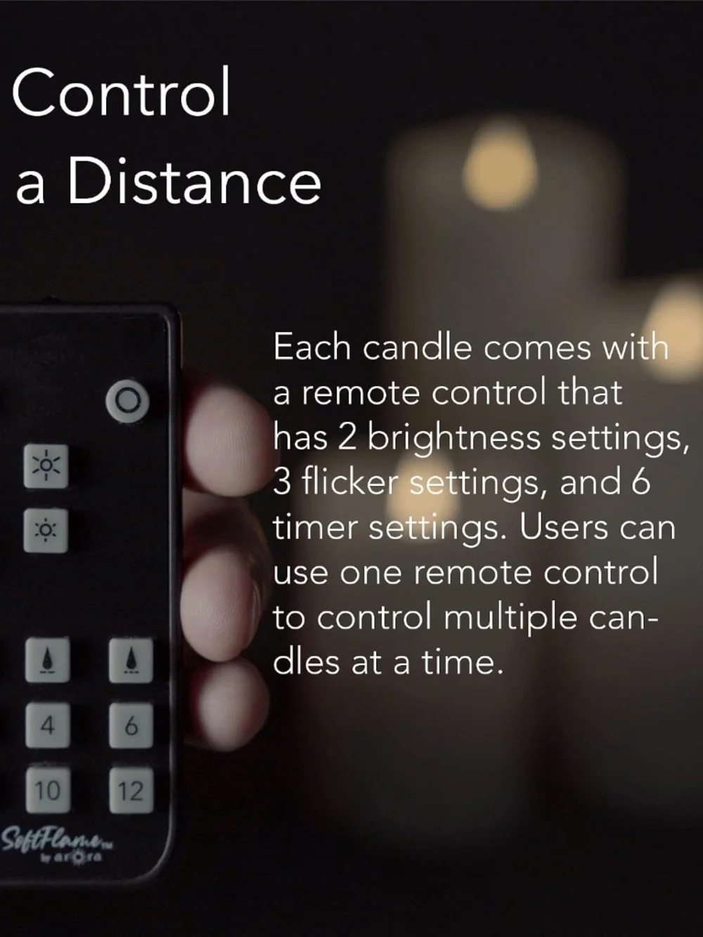Flameless Candle w/ Remote, 4